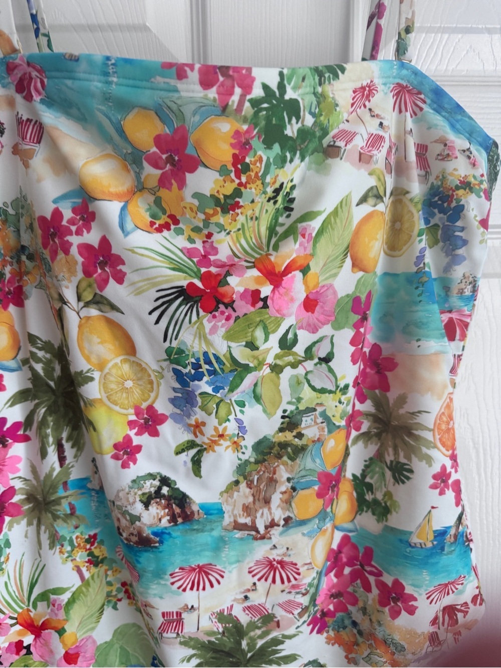 Shade & Shore One-Piece/Strapless Swimsuit, Italian Summer Print - Picture 4 of 10